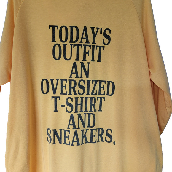 Todays Outfit Oversized T-Shirt Sneakers Butter Yellow Sz 3XL Loungewear Casual - Picture 2 of 7